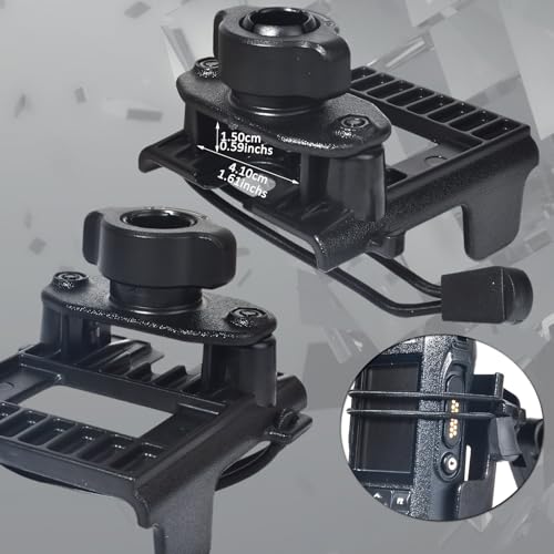 Image of HYS Mount Holder for Handheld Radio w /17mm (0.67inch) Rotate Ball Hole 2-Way Radio Mount for Motorola, Kenwood & ICOM, Heavy Duty Walkie Talkie Clamp, No Drilling