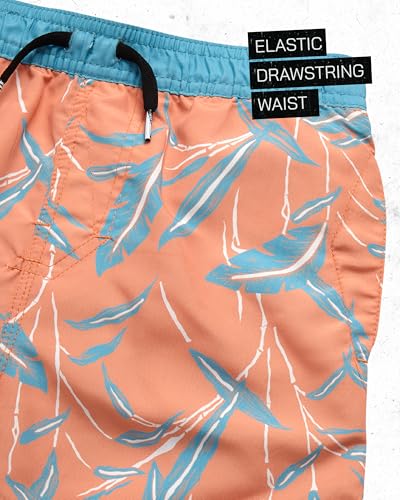 Image of Volcom Baby Boys Swim Set - 2 Piece Short Sleeve Swim Shirt Graphic Tees & Board Shorts - Infant Toddler Little Boys Swimsuit