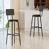Cuezal 2PCS Bancos para Barra de Cocina, Taburetes de Bar, Silla Alta para Barra con Patas Metálicas Reforzadas, Carga...