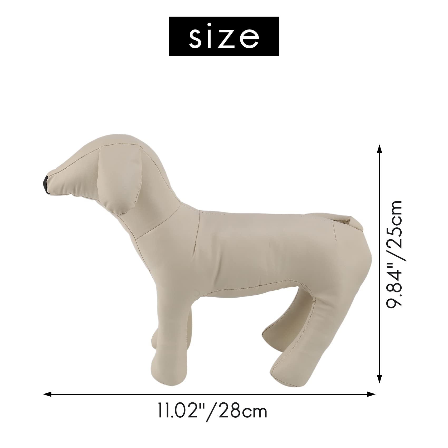 Mannequins De Chien en Cuir De ModÈLes De Chien De Position Debout Mannequin d'Affichage De La d'animal De Compagnie Blanc M