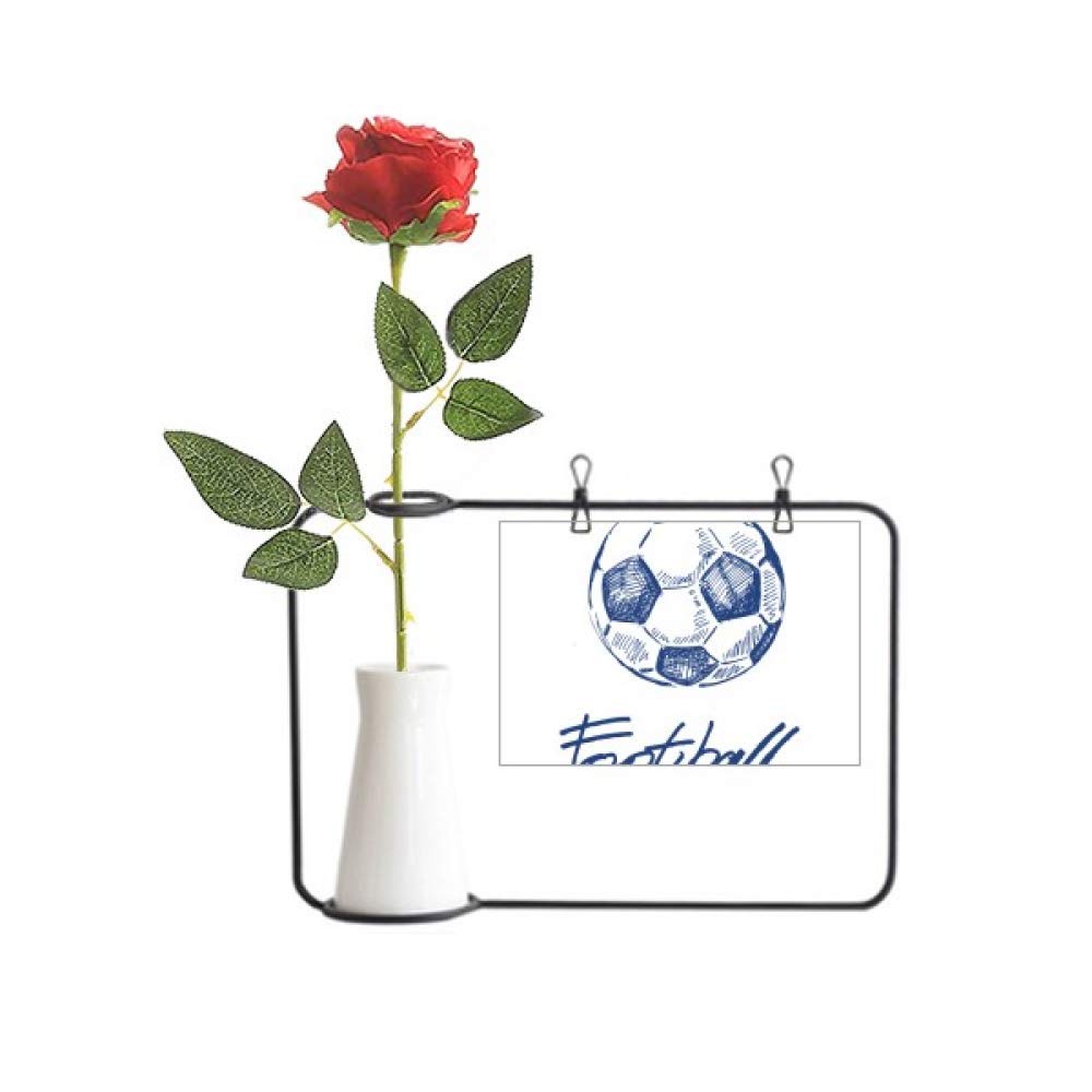 cold master DIY lab Simple Cartoon Football Blue Pattern Artificial Rose Flower Hanging Vases Decoration Bottle