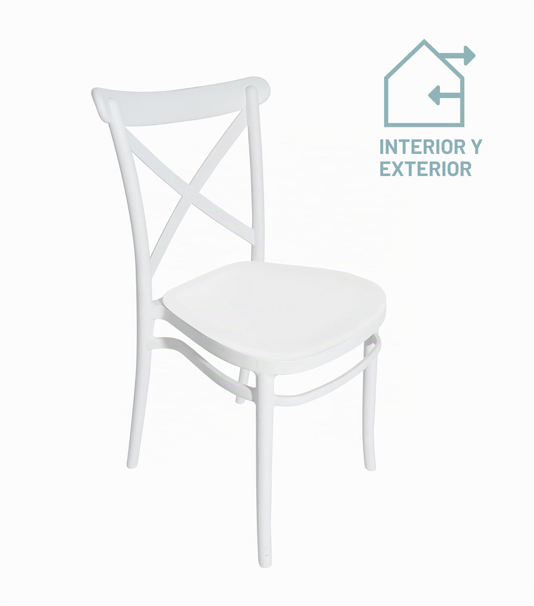 METRO Professional Silla de Comedor para Hosteleria, Plástico Reciclado/Fibra de Vidrio, Apilable, Capacidad de Carga de 150 kg, Blanco