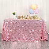 Manteles de buena calidad: este mantel con purpurina tiene bordes cosidos para evitar que se caigan las lentejuelas, los hermosos colores del mantel de lentejuelas garantizan que tu boda, fiesta, cumpleaños, Navidad, graduación, decoración de mesas de postre sean más elegantes y brillantes