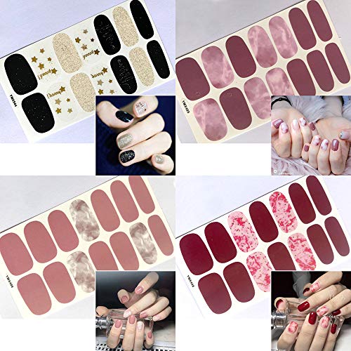 Silpecwee 20 Sheets Nail Wraps For Women Nail Polish Strips Adhesive Nail Polish Sticker Gel Nail Strips Nail Art Accessories With 1Pc Nail File #TOP7