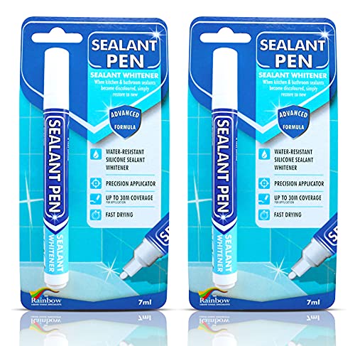 Comparison: Best Sealant For Undermount Sink 11 Sealant Pen White - 2 Pack - Silicone Caulk Whitener, Stain Remover, Best for Home Sink, Kitchen, Showers, Bathroom, Wall, Ceiling and Floor Tile