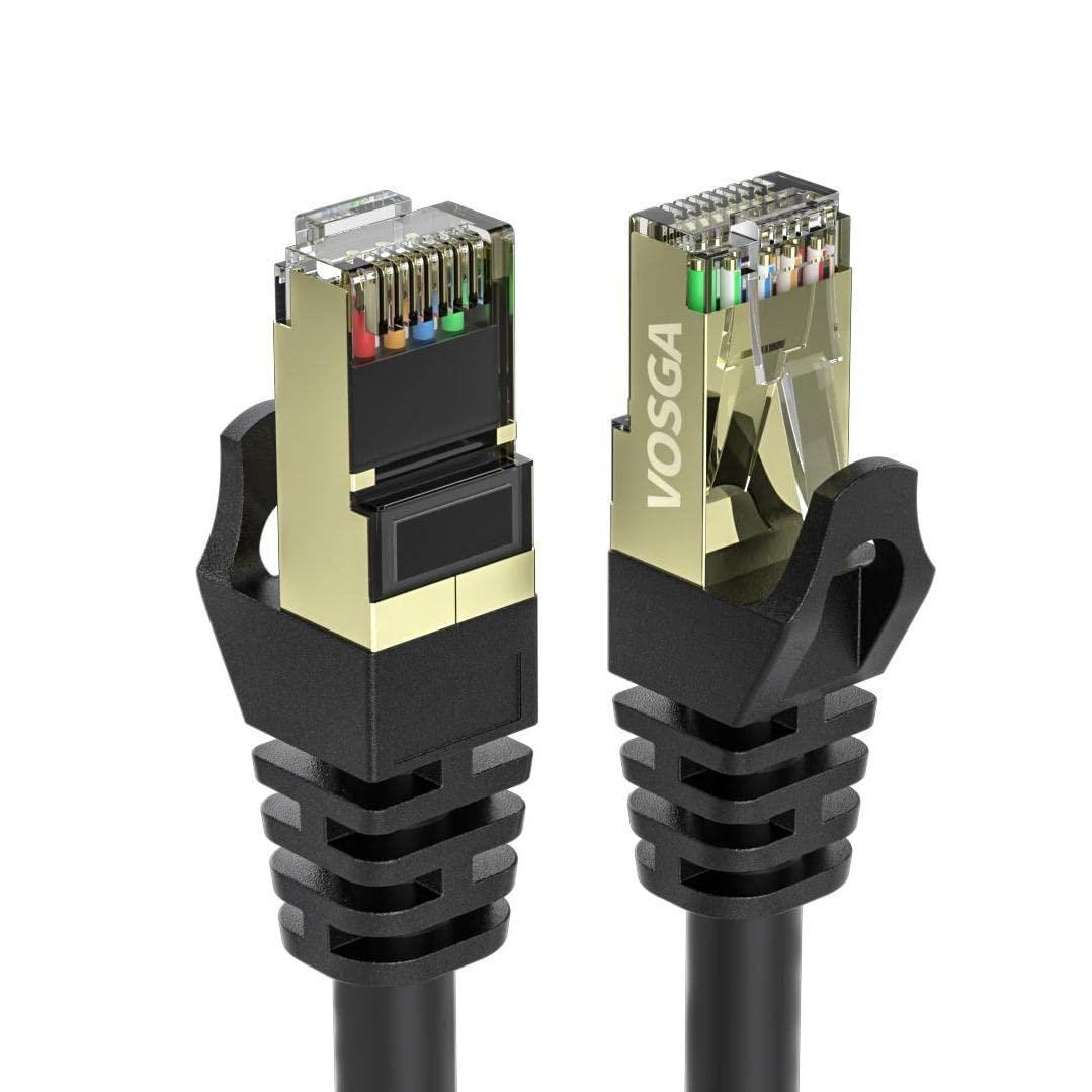 LAN - Cable de Red Ethernet (Conectores Dorados, 10 Gigabit, 600 MHz, Conectores Dorados) 40M Negro
