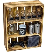 Flaches Gewürzregal geflammt / weiss /Natur Regalkiste Obstkiste Ablagekiste 50x40x16cm Obstkiste...