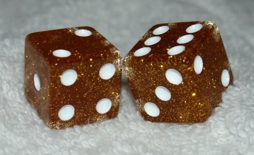 Orange Glitter Transparent Dice Pair