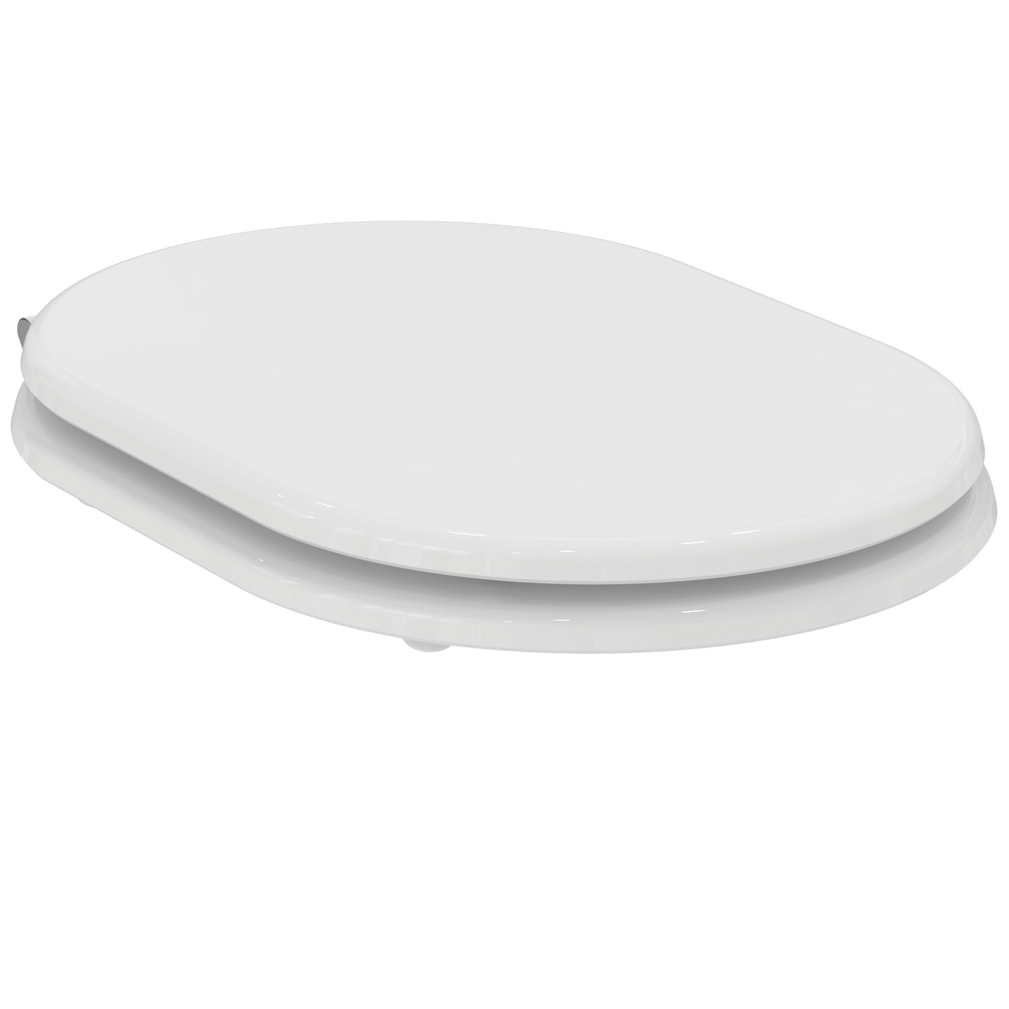 Ideal Standard Fiorile Sedile WC, forma arrotondata, Sedile del water resistente, incluso set di cerniere per una facile installazione, realizzato in materiale robusto – Bianco (345x475 mm)