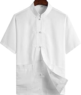 ZooBooChinese Clothing Tang Suit - Kung Fu Short Sleeve Shirt for Men