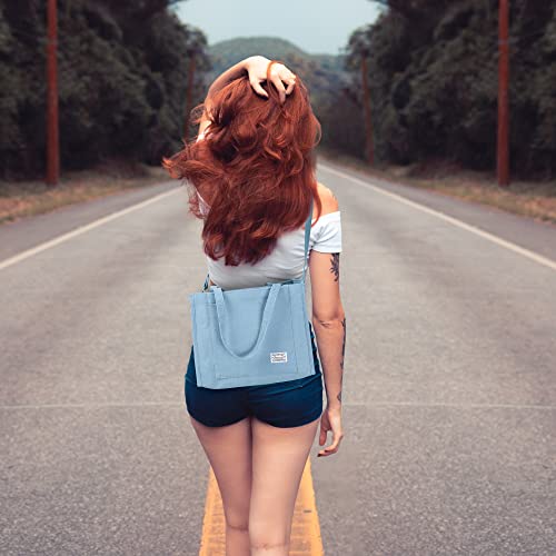 Image of Valleycomfy Corduroy Tote Bag for Women Travel Crossbody Bag Purse Women Shoulder Bags Work Handbags Everyday Hobo Bag
