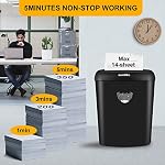 Suntiko 14 Sheet Cross Cut Paper Shredder for Home Office Use with P-4 High Security and 6.6 Gallon Bin for Credit Cards CDs or Staples ETL Certified Black - Image 4