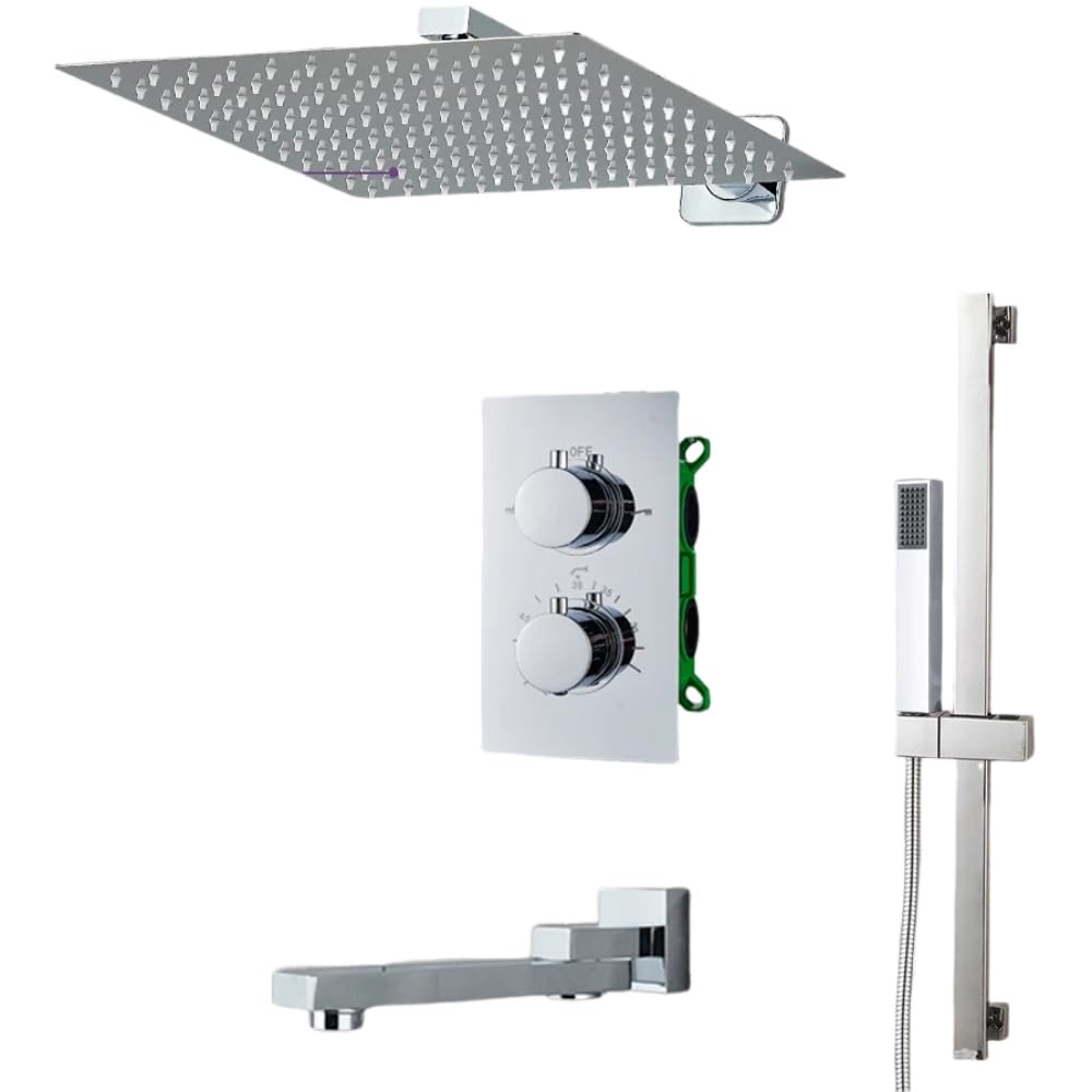 Système de douche thermostatique anti-brûlure à effet de pluie régulé
