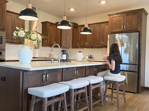 Image of PHI VILLA Counter Height Bar Stools Set of 4, Solid Wood Barstools
