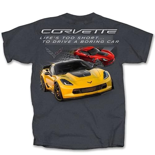 C7 Z06 Life's Too Short Tee Shirt for Corvette - Dark Grey (Medium)