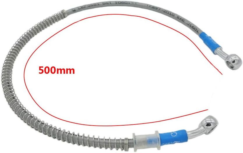 Motorcycle Braided Hydraulic Brake Oil Hose Line Pipe Cable Compatible with ATV Scooter Pit Dirt Bike Enduro Motocross Street Sport Racing Bikes，Stainless Steel，10mm Banjo Ends - 500mm