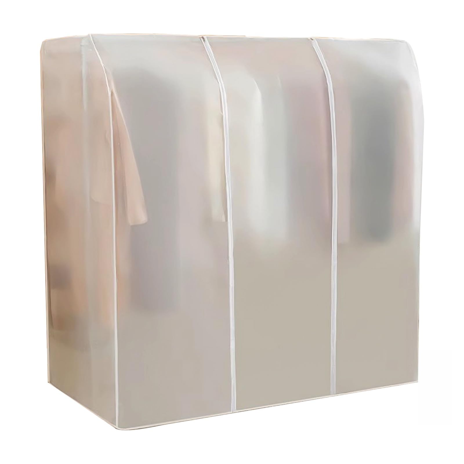 Fundas Ropa Armario de 150 CM de Alto, Funda Burro Ropa de Gran Capacidad para Colgar Ropa, Apta para Perchas de Doble Barra(White,200x90x150cm/79x35x59in)