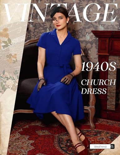 Image of Wedtrend Women's Vintage Tea Dress, Short Sleeve Cocktail Party Dress Work Church Casual Dress