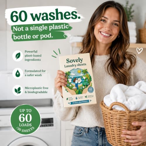 Sovely Laundry Sheets, Laundry Soap - Ultra Concentrated, Recyclable Packaging, Stain Fighting - Fresh Scent, 120 Pack(60 Count*2PCS) - 2