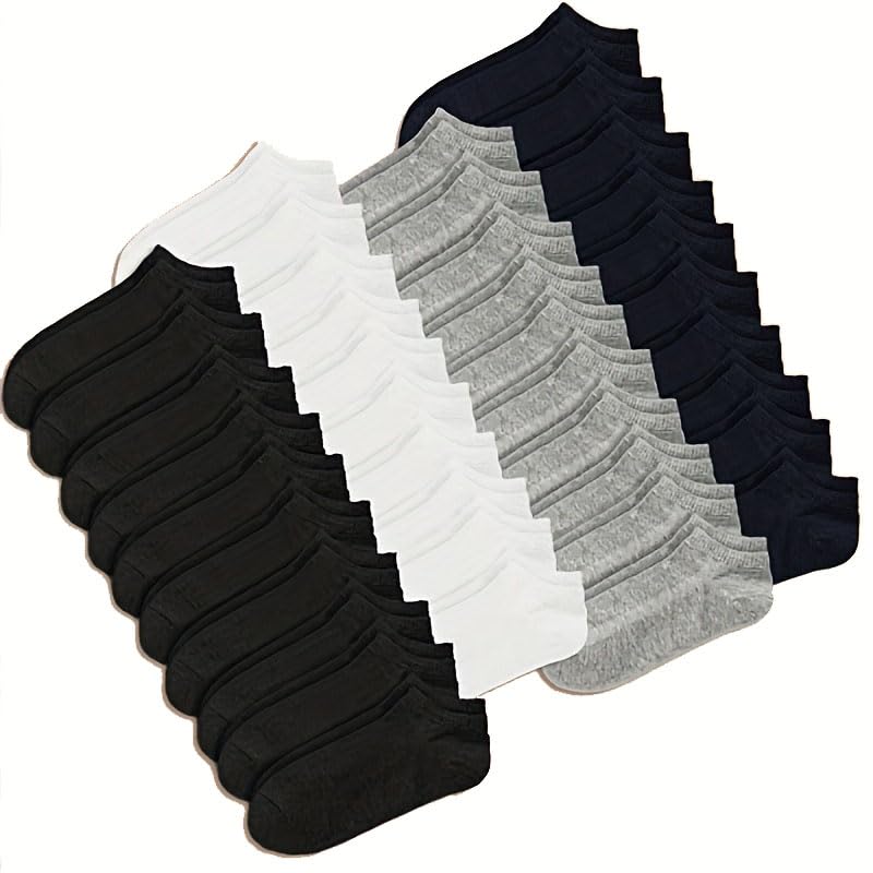 Short Socks Suitable for Men and Women, Lightweight and Breathable, Suitable for Outdoor Leisure (10 Pairs/20 Pairs)2