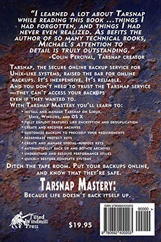 Tarsnap Mastery: Online Backups For The Truly Paranoid (It Mastery) #TOP1