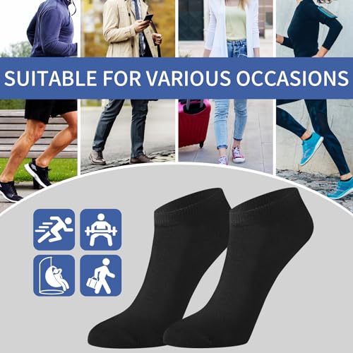 120 Pairs Black Low Cut Ankle Socks Bulk Pack No Show Casual Breathable Thin Athletic Socks for Men Women4