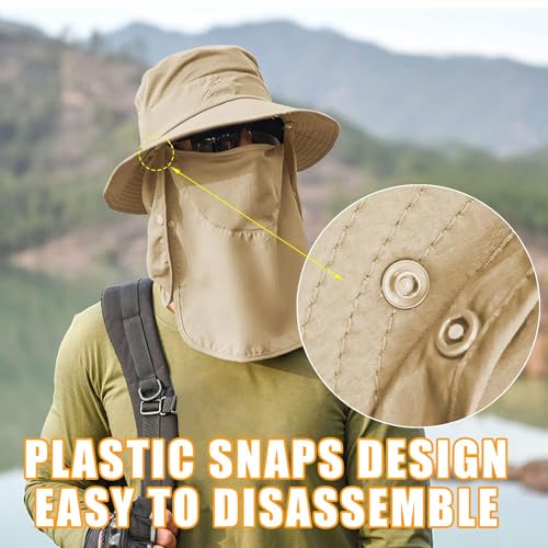 Image of Sun Hats for Men Women Fishing Hat UPF 50+ Breathable Wide Brim Summer UV Protection Hat