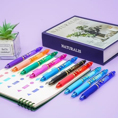 Set de 10 bolígrafos borrables de gel coloridos de punta fina miniatura 6