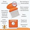 Pettine antipidocchi e lendini 3-in-1 professionale in acciaio inox extra fine con lente, per bambini e adulti. Antiforfora. Antipulci cane e gatto