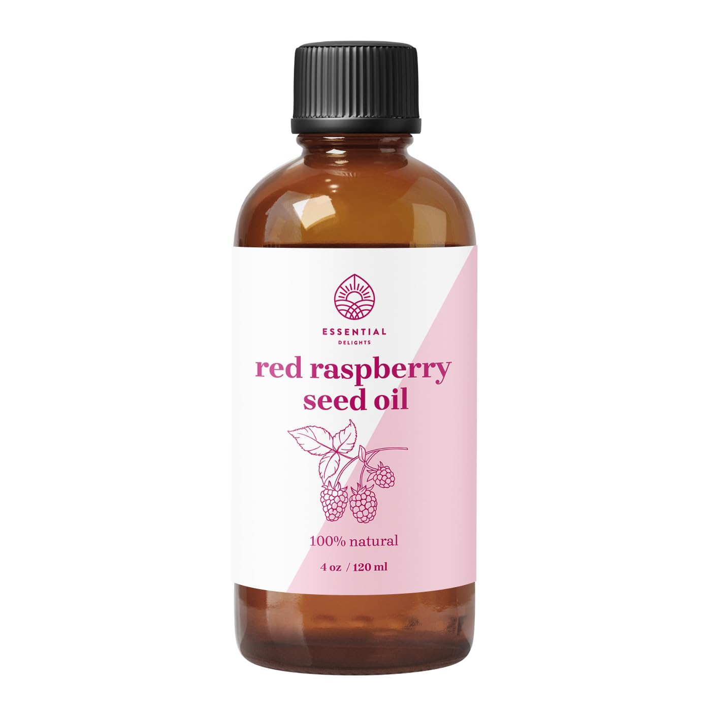 Red Raspberry Seed Oil by Essential Delights - Cold Pressed Carrier Oil | for Skin, Face, Body, Hair Revitalization | Vegan & Cruelty Free (16 Fl.Oz.)