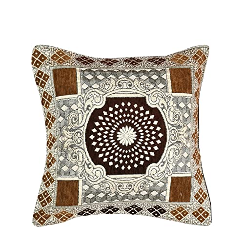 Image of SAWNA Homes Chenille Sofa Cover with Cushion - 3+1+1 Sofa Covers Back 5 Seater Slipcovers for Home - 3 Seater & 2 Seater Protector Panels for Sofa Couch, 16 Piece, Brown