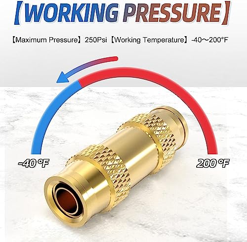 Image of TAILONZ PNEUMATIC 6PCS 1 /8 inch Straight Out Pipe Air Fittings, Straight Brass Push Type Air Brake Pipe Fittings for Cars, Trucks, Air Brake Systems, Etc.