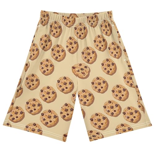 Cookies Print Pajama Shorts Summer Lounge Pajama Bottoms Elastic Waist Pjs Pants for 6-14 Years