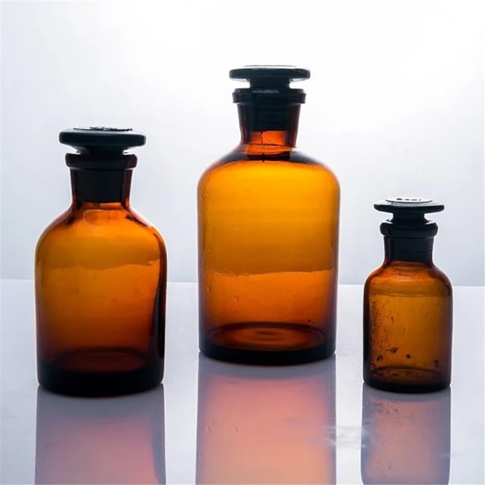 Équipements et fournitures de laboratoire Flacon de réactif à col 1000ml, verre ambré brun 1L avec rodé, équipement laboratoire