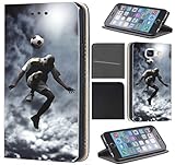 CoverHeld Hülle für Samsung Galaxy S7 Edge Handyhülle Design 1511 Fussball Fussballer Trick Fußball aus Kunstleder Schutzhülle Flipcover Beidseitig Handy Case Hülle für Samsung Galaxy S7 Edge