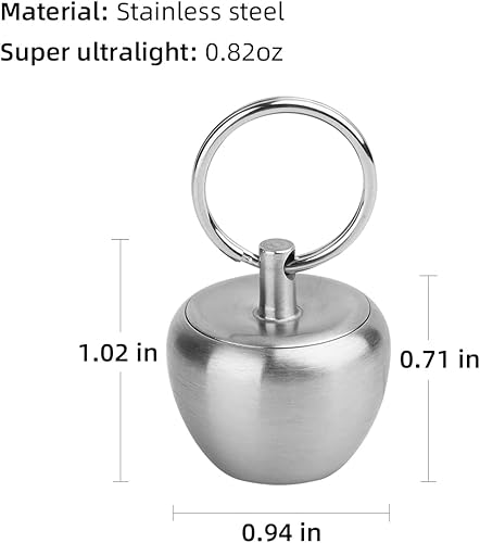 Miniatura 3 de HN02 Llavero de acero inoxidable, diseño colgante de manzana, contenedor portátil impermeable para bolso o bolsillo o collar, mini pastillero EDC