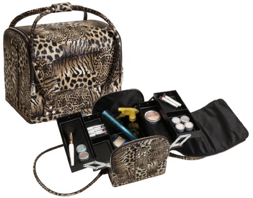 Seya Roll Top Travel Makeup Case w/Straps (Tiger Leopard)