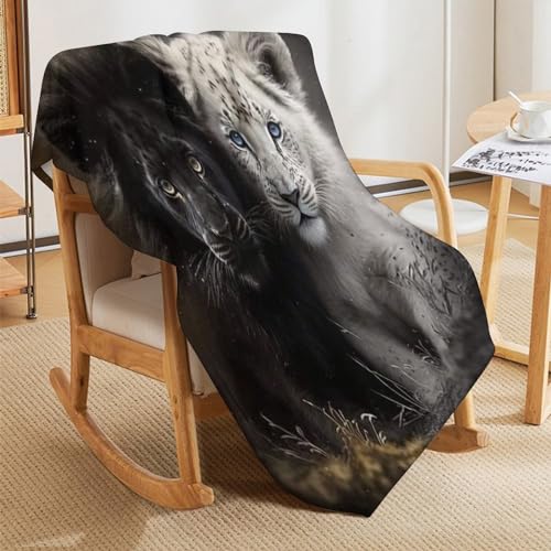 Manta de franela de tigre 3D de 130x180 cm suave para sofá 5