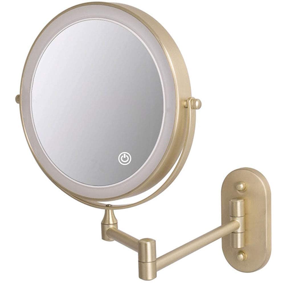 Miroir LED rechargeable haut de gamme pivotant 360 et extensible noir