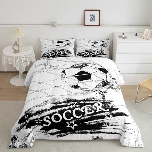 Image of Feelyou Football Comforter Set Toddle Graffiti Bedding for Kids Women