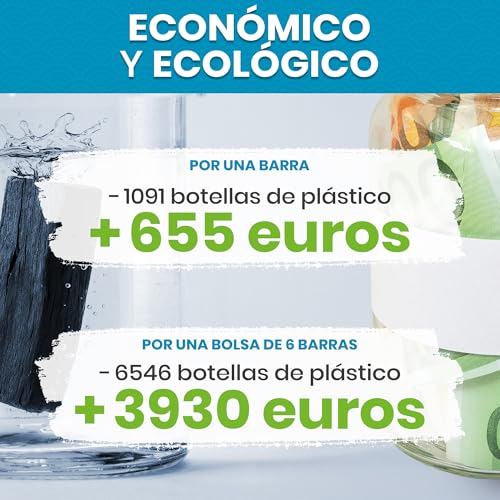 Miniatura 6 de Orinko Carbón Activado Binchotan De Kishu X6 - Filtro Natural Para Purificar Hasta 3,5l De Agua En Jarras Y Botellas - Carbón Vegetal Binchotan Ecológico Reutilizable - Calidad Japonesa