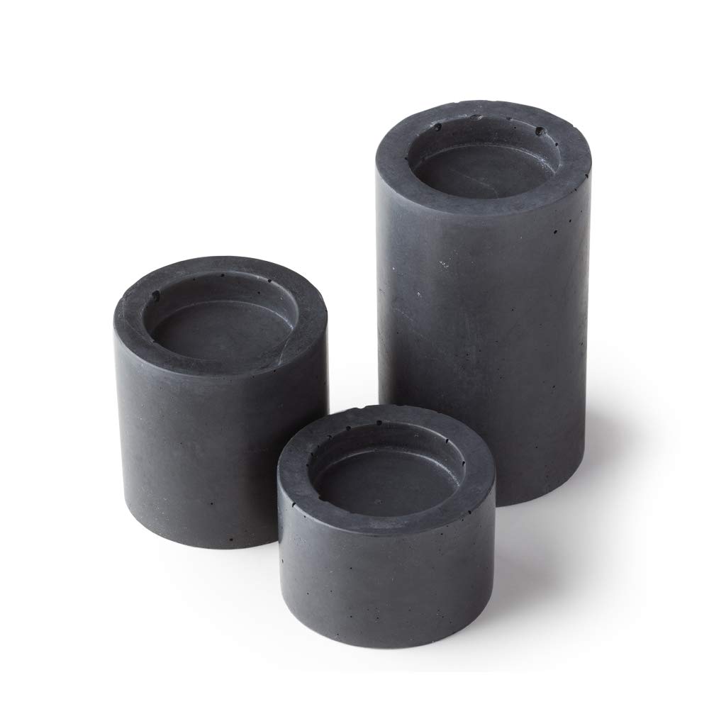 Bougeoir en béton anthracite Svec Beton déco fait à la main