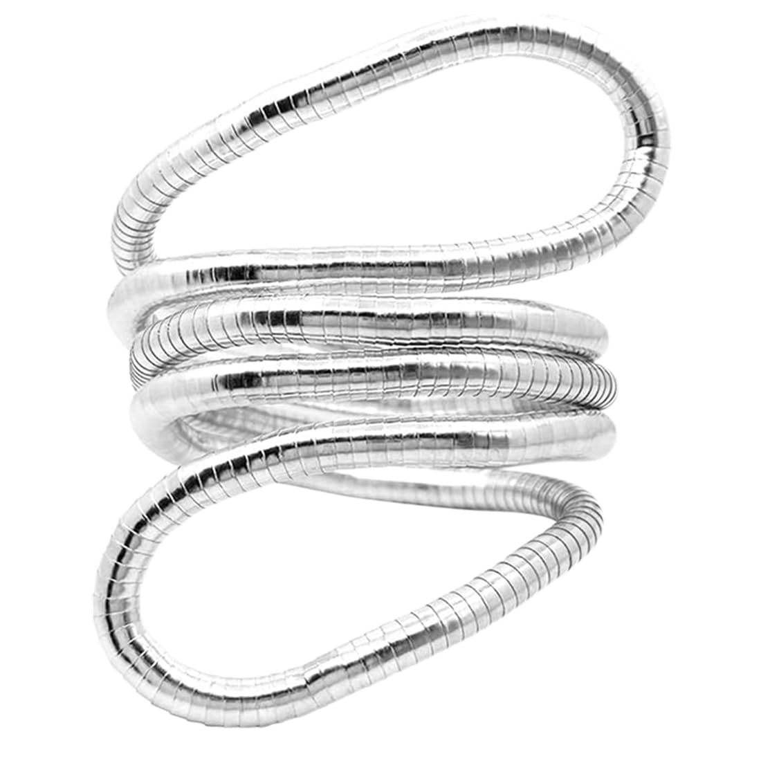 Collana Serpente Pieghevole Flessibile Multiuso In Acciaio Inox - Gioiello 3 In 1: Collana, Bracciale, Fascia - 2