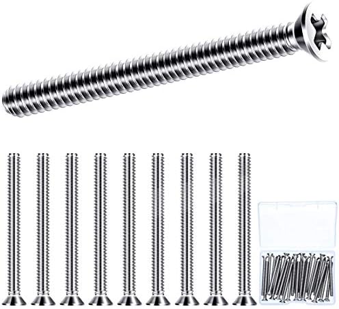 Extra Long Outlet Screws Long Electrical Outlet Screws Machine Screws Device Mounting Screws Electrical Outlet Extender for Fix Wonky and Sunken Outlets (30 Pieces,6-32 x 1-1/2 Inches)