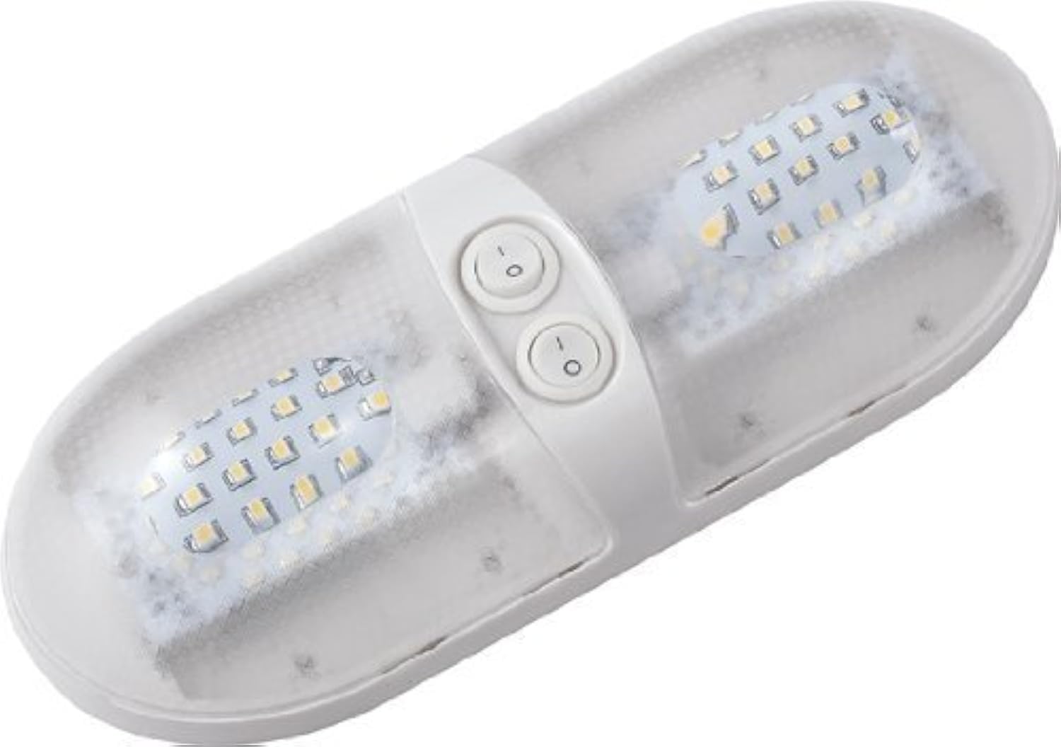 Gold Stars F3528002 Natural White LED RV Ceiling Double Dome Light (Fixture Double 921 Wedge 12v)