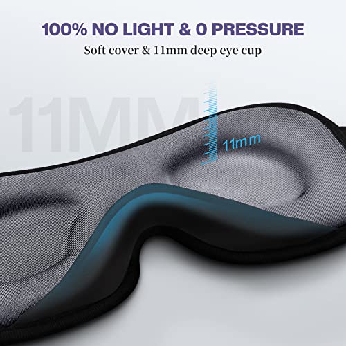 Boniesun Verduisterend oogmasker voor slapen, ultradun slaapmasker voor vrouwen, mannen, slaapmasker voor zijslapers glad, huidvriendelijk, glad lycra stof, 3D-voorgevormde bekerblinddoek voor comfortabel dragen - Image 3