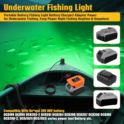 Lampe de pêche sous-marine verte pour attirer calmars et crappies