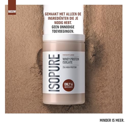 Isopure Chocolade Whey Proteïne Isolaat Poeder – 25 g Eiwit per Portie, Laag in Suiker, Zonder Kunstmatige Aroma’s of Zoetstoffen, Slechts 6 Ingrediënten, 480 g - Afbeelding 5