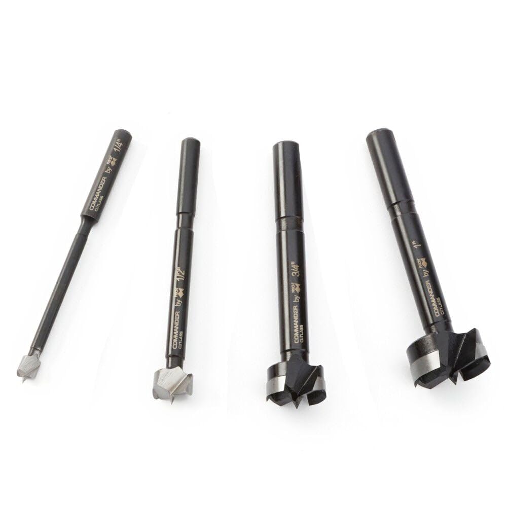 Cutlass Forstner - Set di 4 punte a conchiglia, 0,6 cm - 1,3 cm - 1,9 cm - 2,5 cm