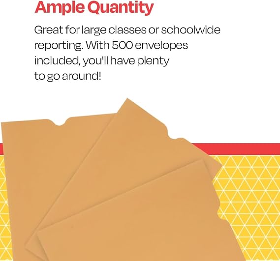 School Smart Report Card Envelope, 28 lb, 6 x 9 Inches, Kraft, Pack of 500